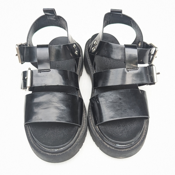 ASOS chunky black strappy gladiator platform sandals - Picture 2 of 12